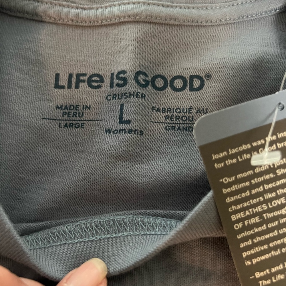 Life Is Good crusher Women’s Slate Blue Gray collection butterflies Tee shirt L - Picture 10 of 10